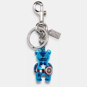 Coach Captain America Bear Metal Keychain